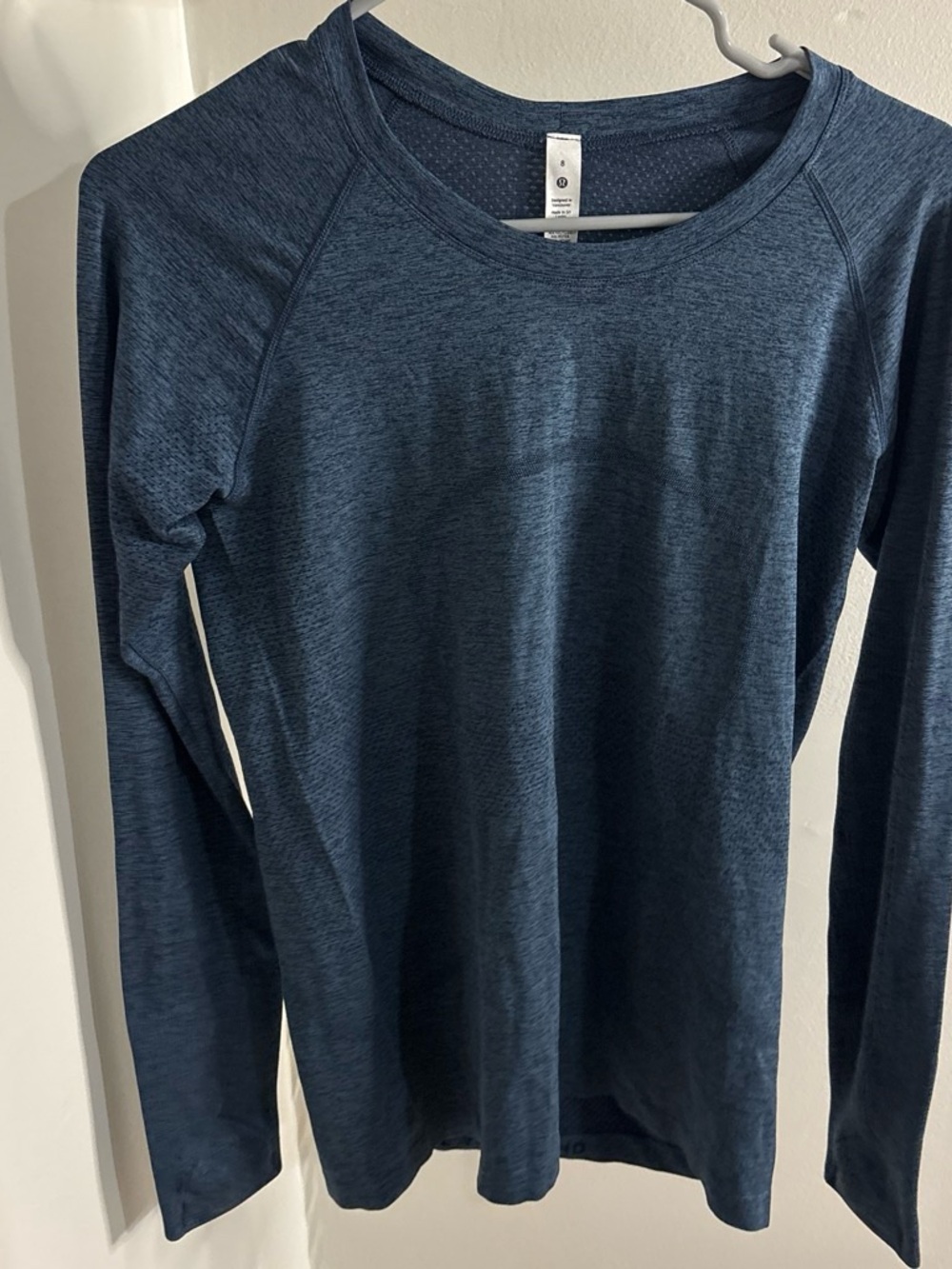 lululemon athletica Long Sleeve Crew Top in Heathered Navy
